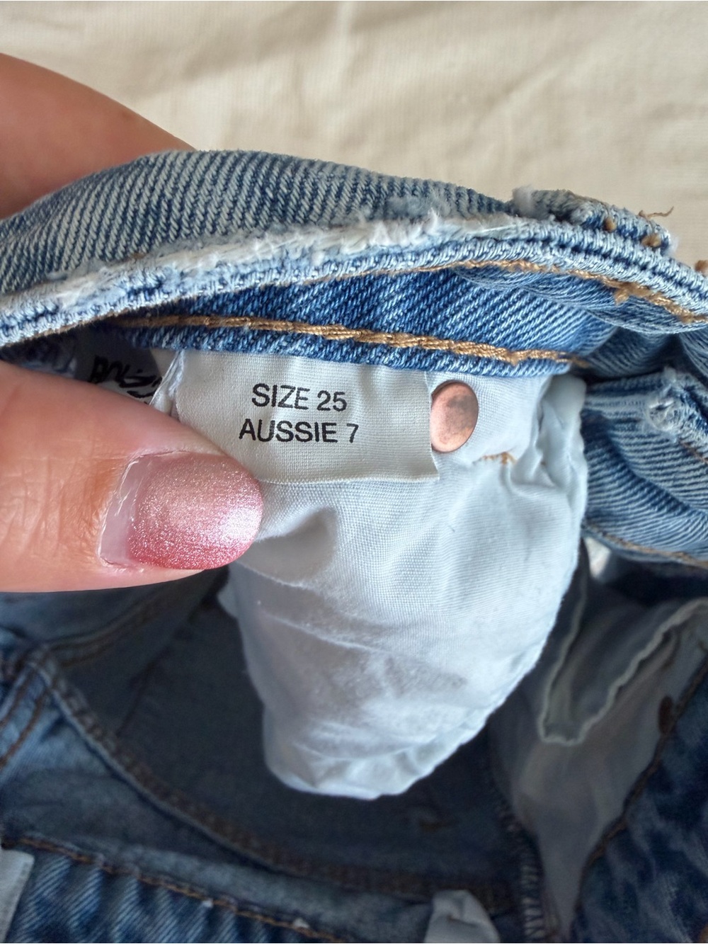 Rolla’s High Rise Dusters Destroyed Light Wash Denim Cutoff Shorts - Picture 7 of 7